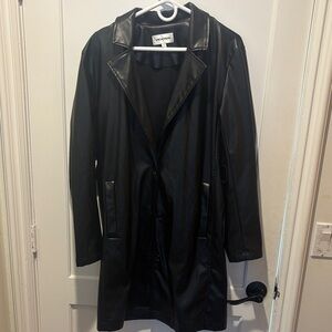 Vigoss Dark Leather Coat womens L